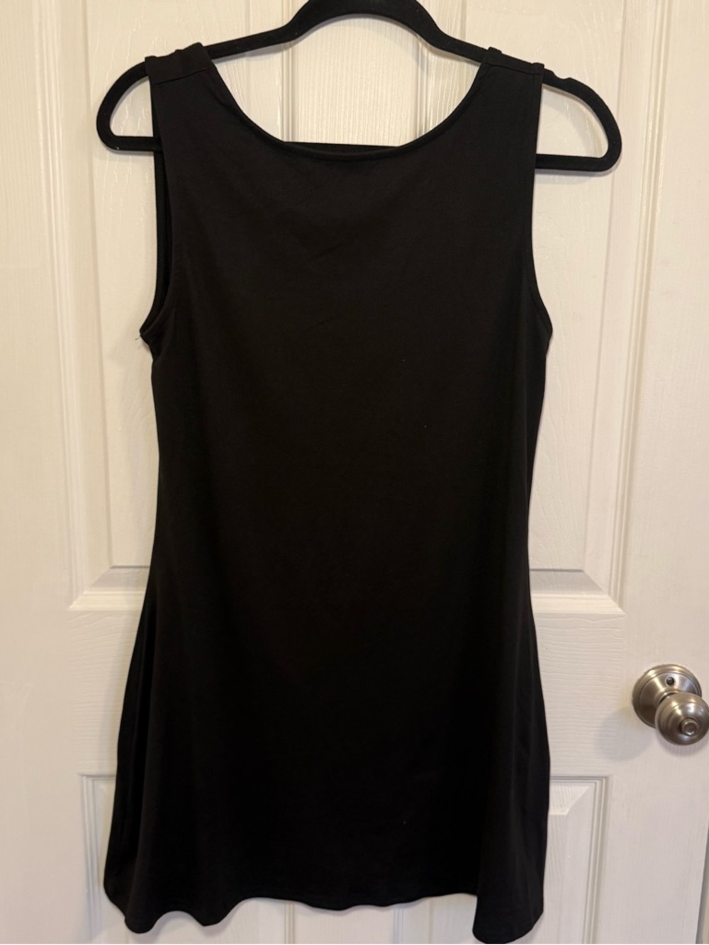 Black Sleeveless Low Back Mini Dress